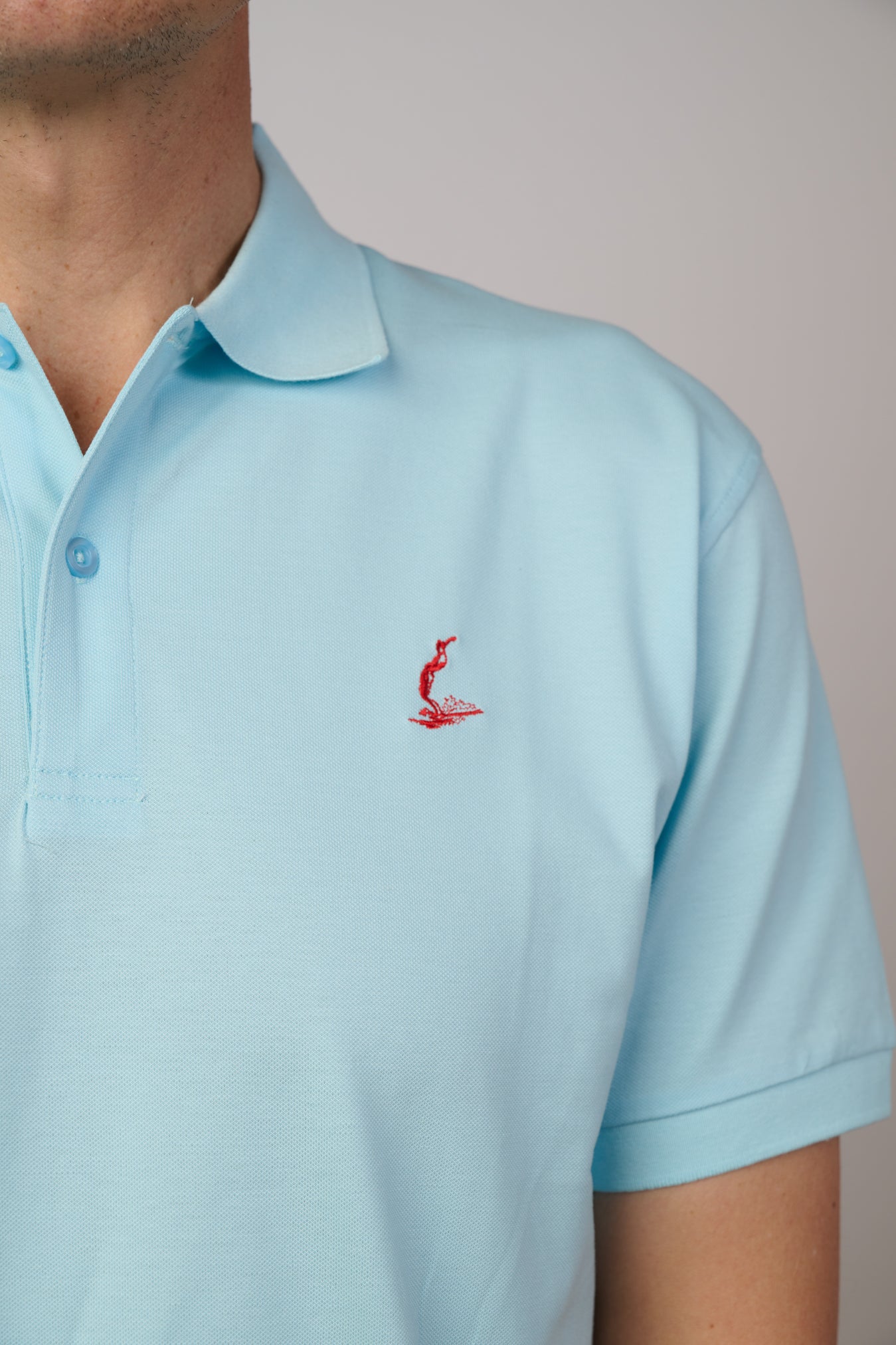 NL Embroidered Polo Light Blue