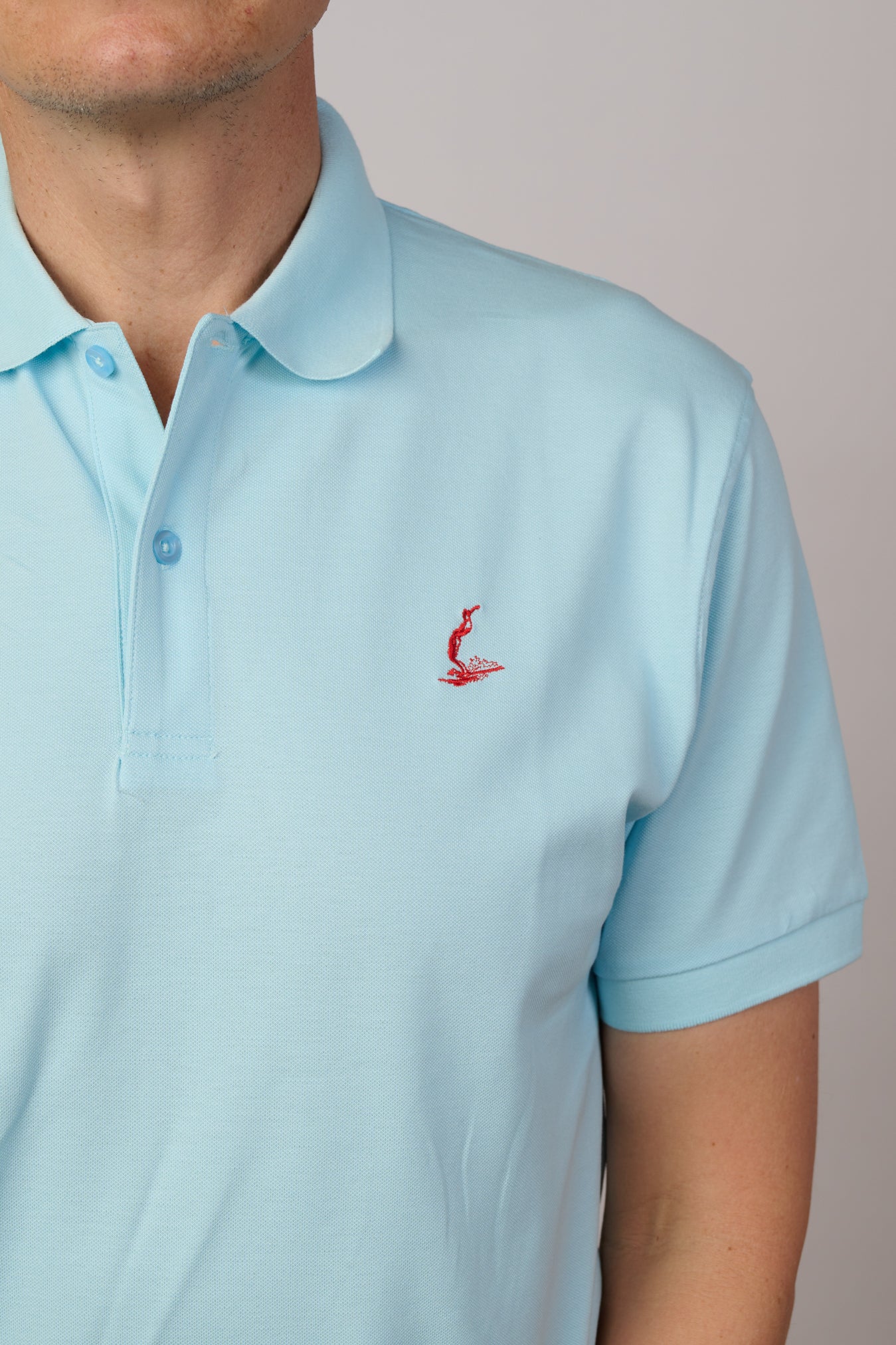 NL Embroidered Polo Light Blue