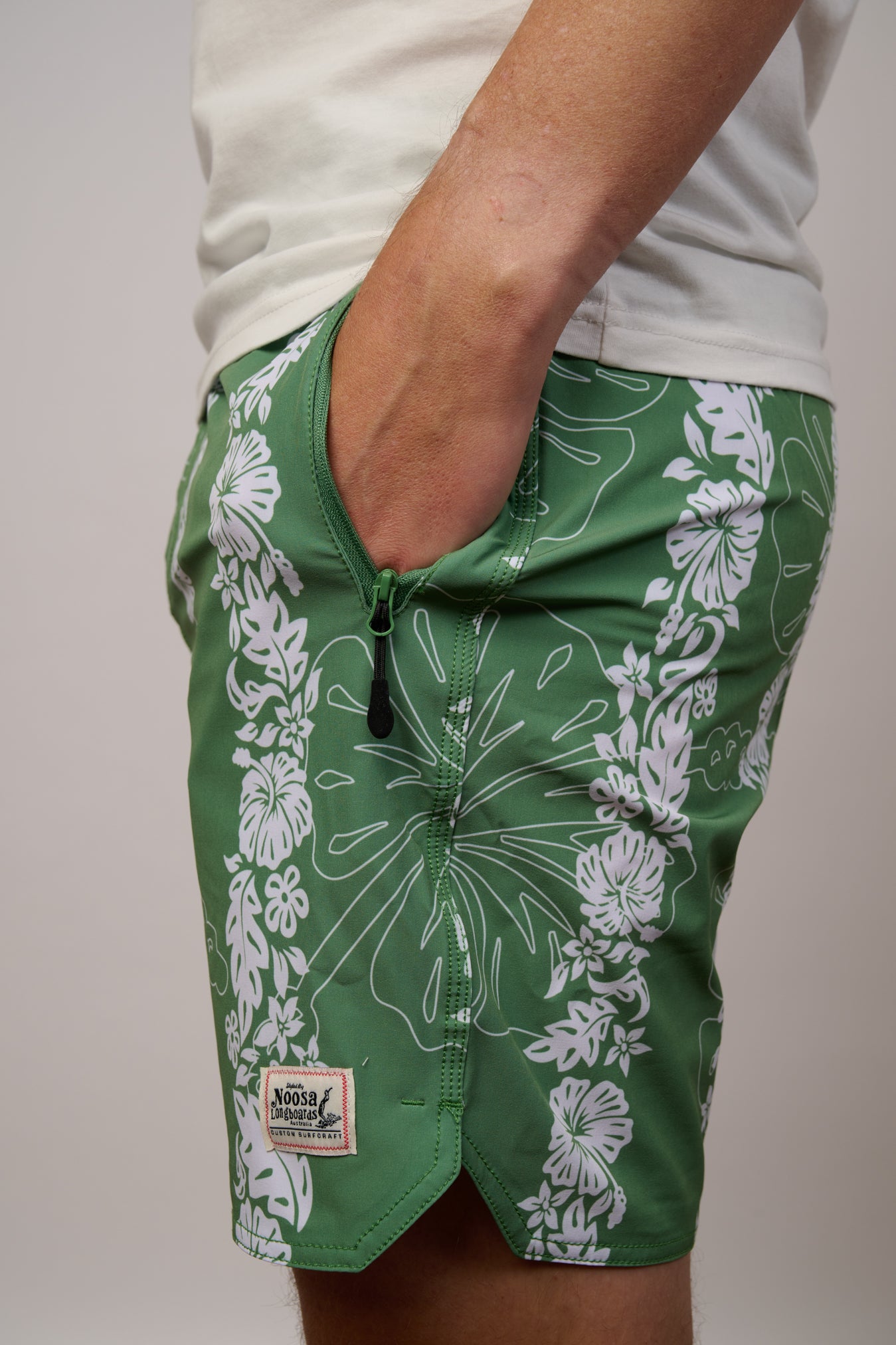 NL Hibiscus Panel Swim Shorts Green & Blue