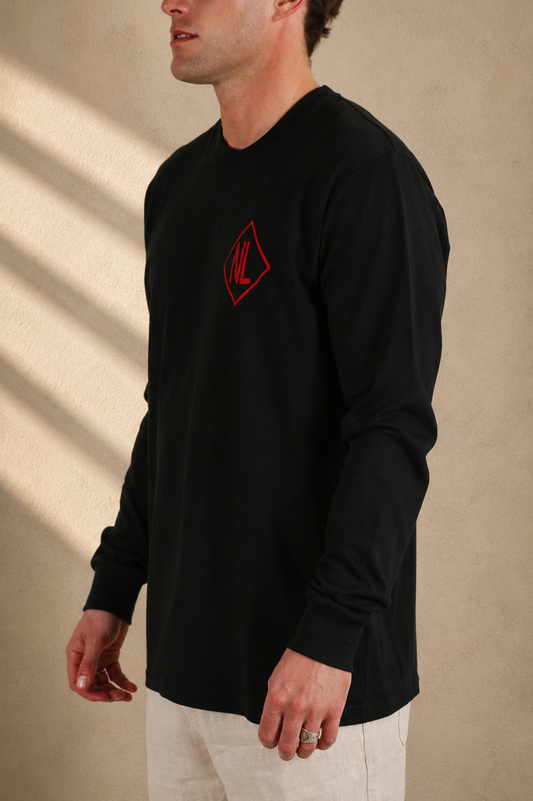 NL L/S Address Tee Black/Red