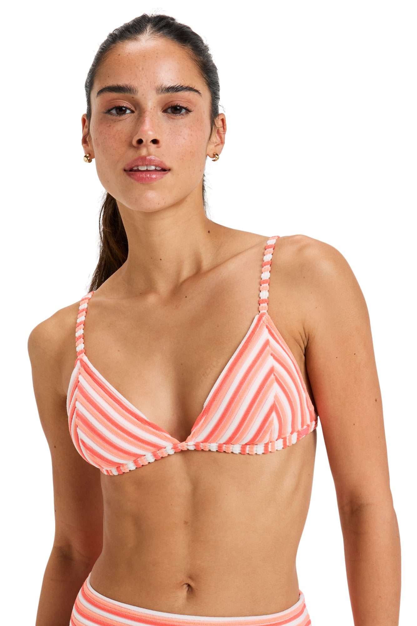 Womens Party Wave Fixed Tri Bikini Top