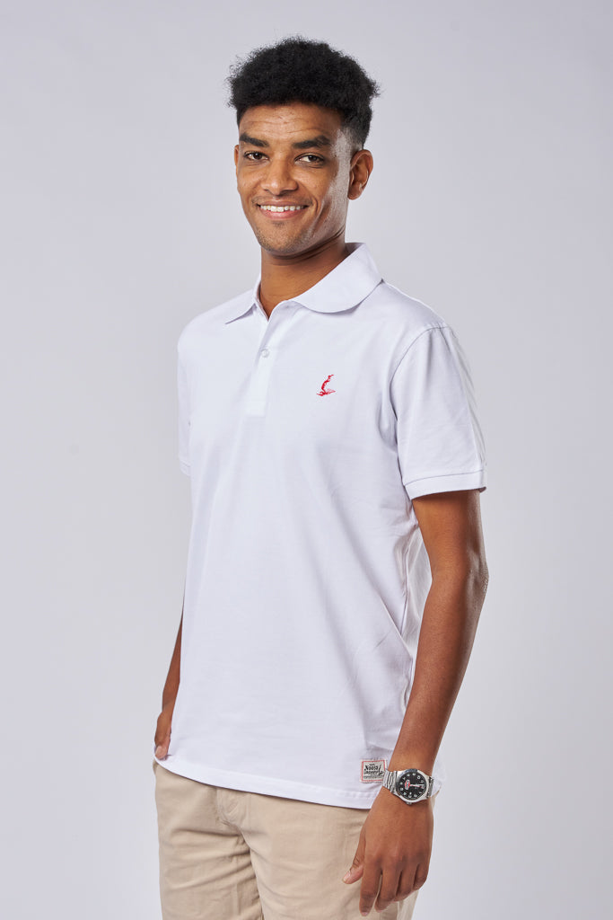 NL Embroidered Polo White