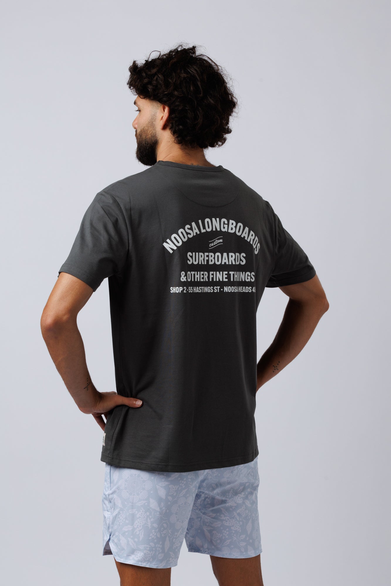 NL Address Tee Charcoal/White
