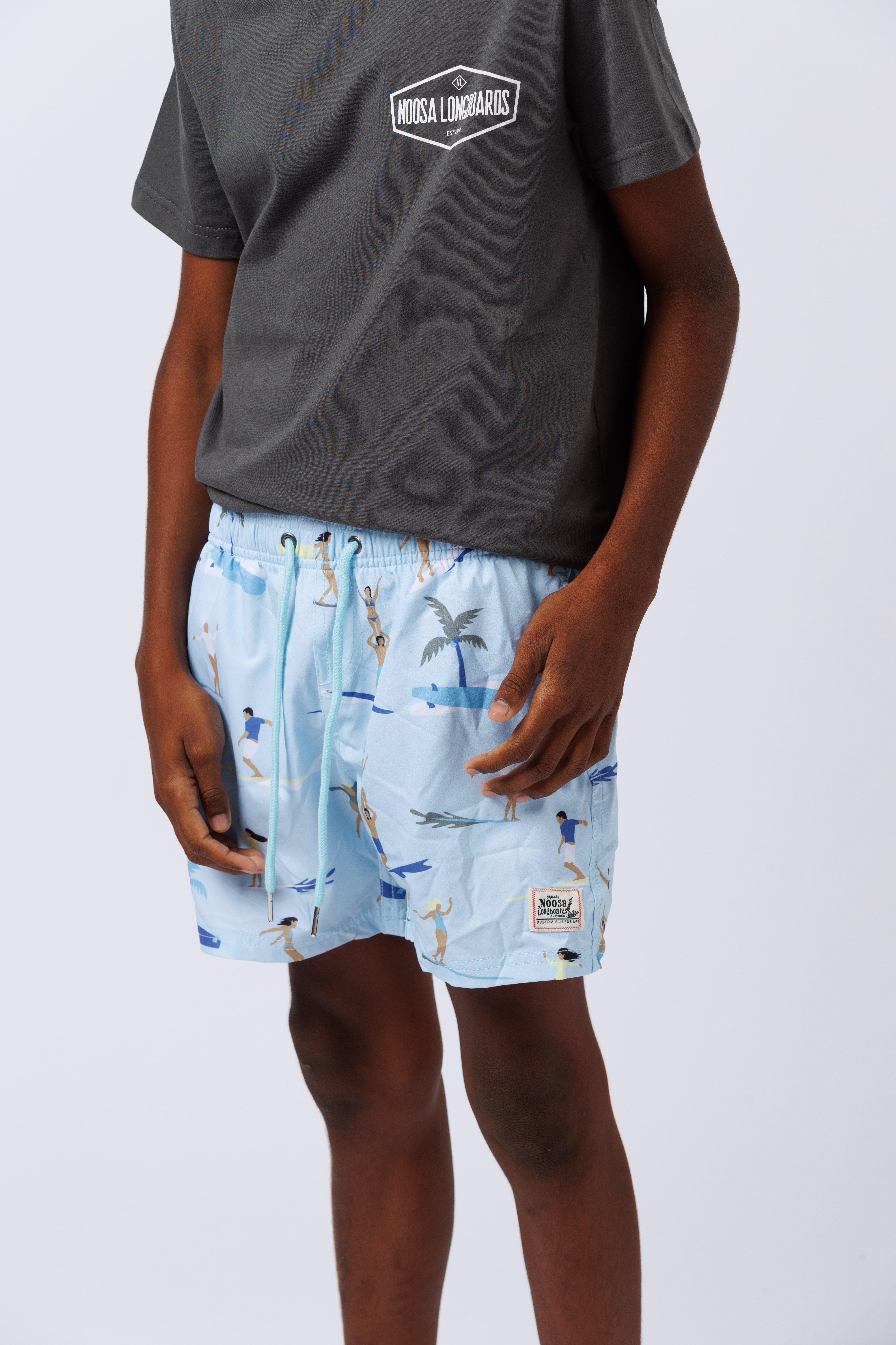 Kids Surf Style Swim Shorts Blue