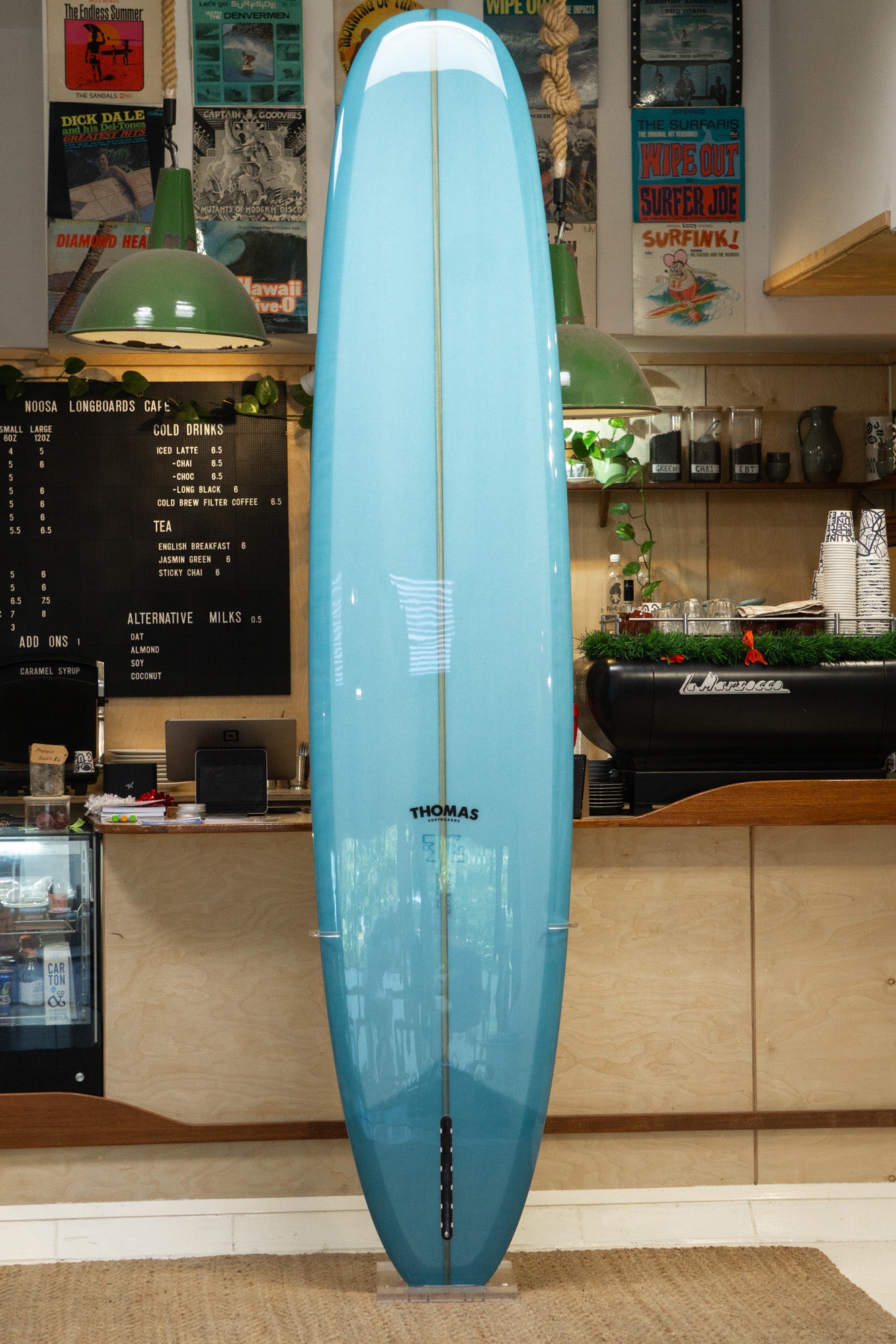 Thomas Surfboards 9'4 Keeper 2.0 Blue Polish 1/4" Paulownia