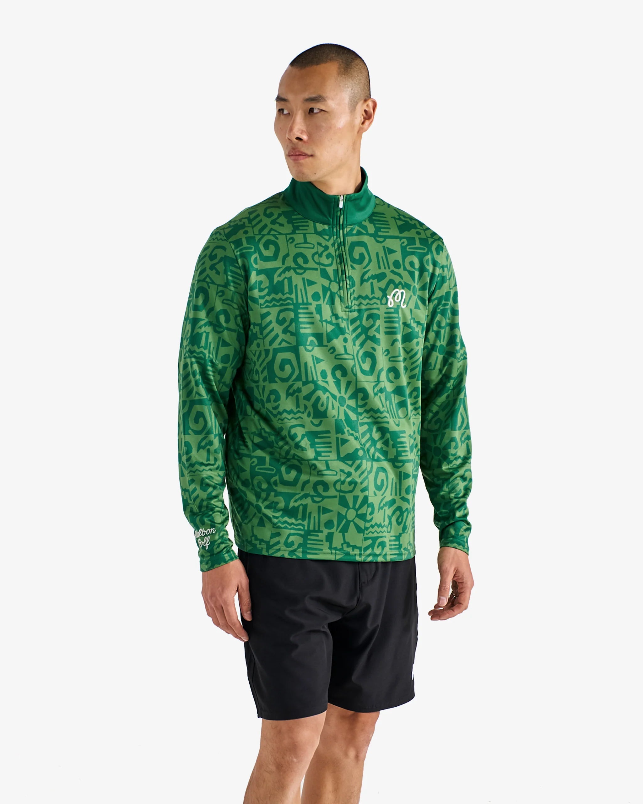 Malbon Capo Performance Quarter Zip - Kelly Green
