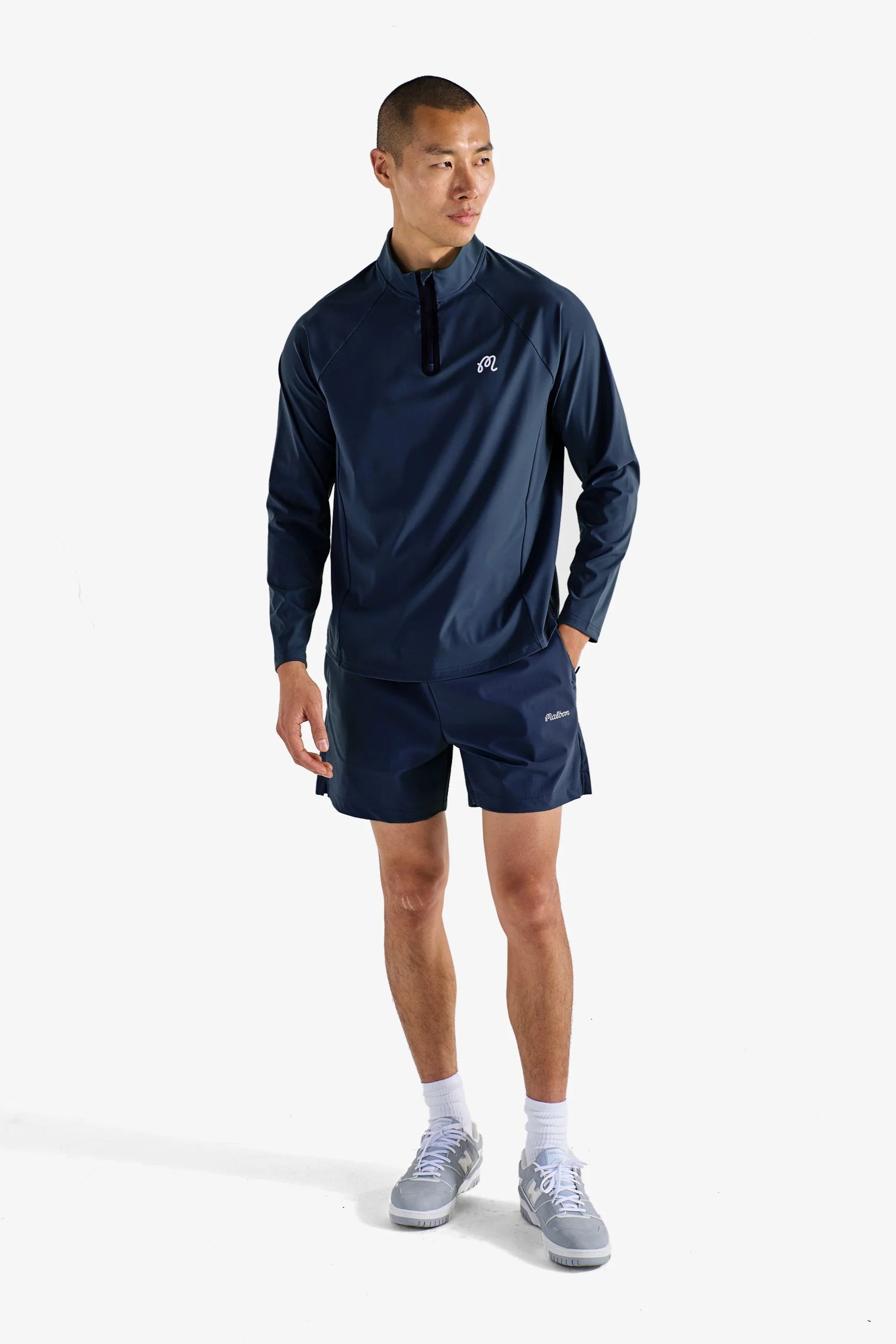 Malbon Performance Raglan Quarter Zip - Navy