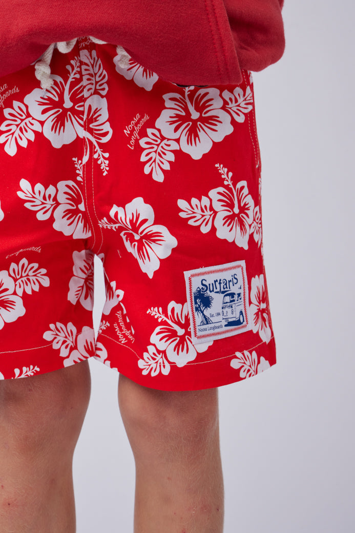 Kids Hibiscus Surfaris Red