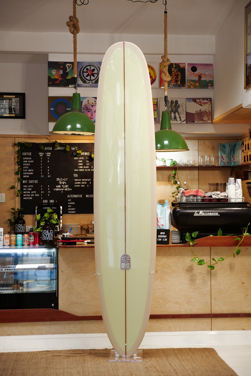 Noosa Longboards Little cove Model Vintage Pink and Yellow Deck 9’4