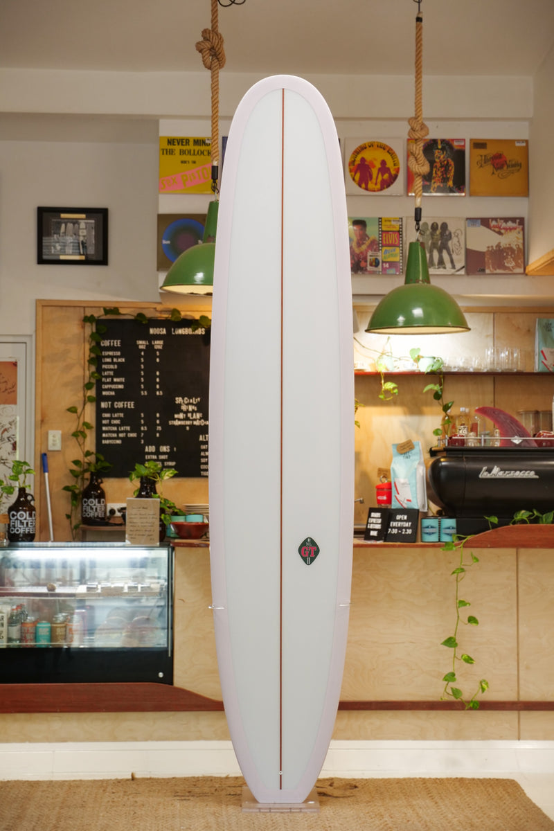 NL GT Longboard Light Pink Bottom and Rails, White Deck