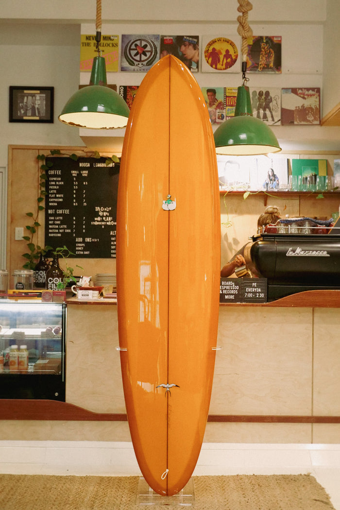 7'6" Donald Takayama Egg burnt orange tint deck and bottom