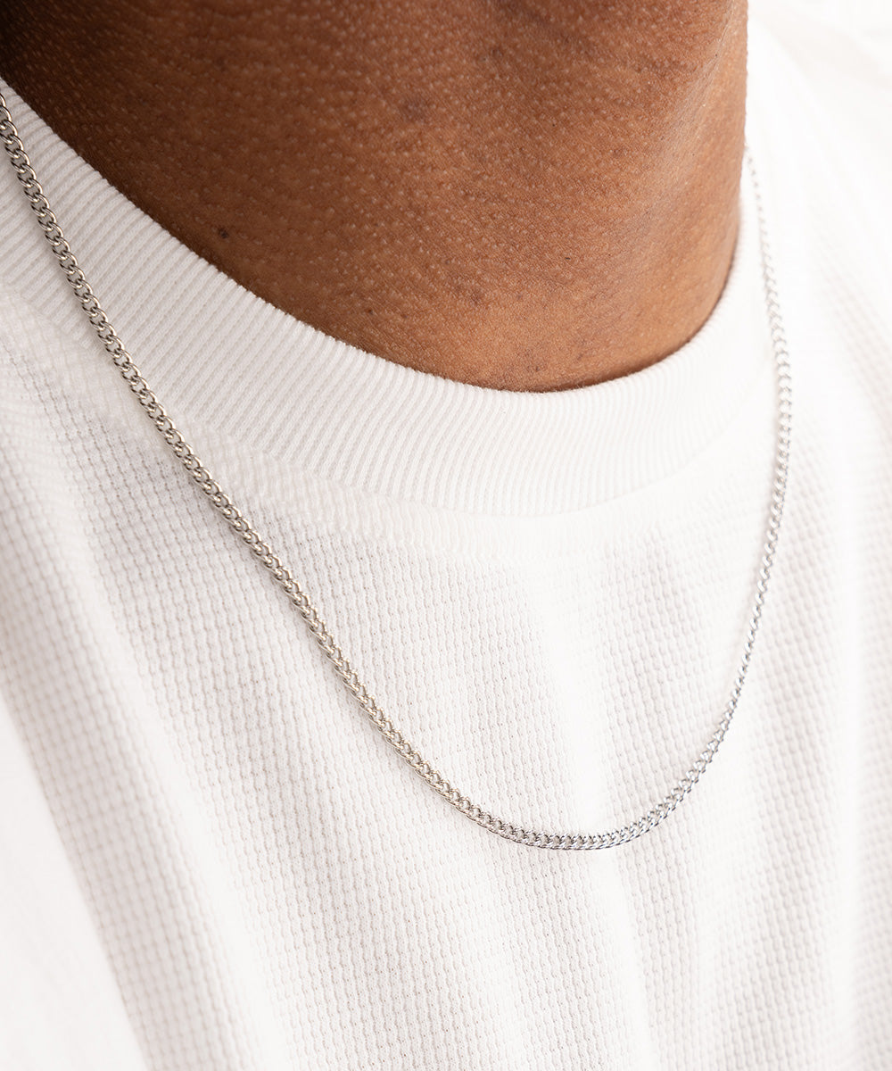 PH Curb Chain Necklace - Silver