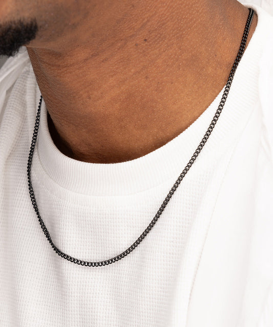 PH Curb Chain Necklace - Black