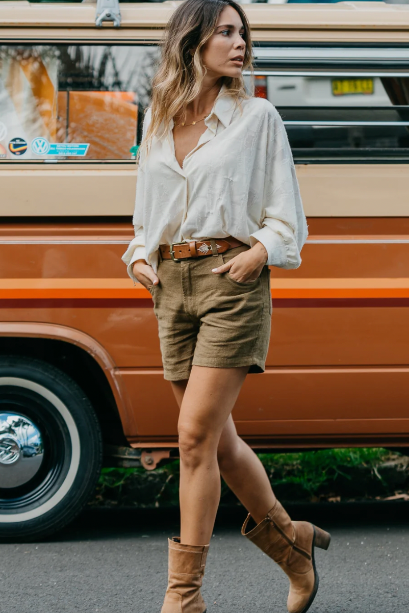 Miller Shorts - Textured Linen Shorts