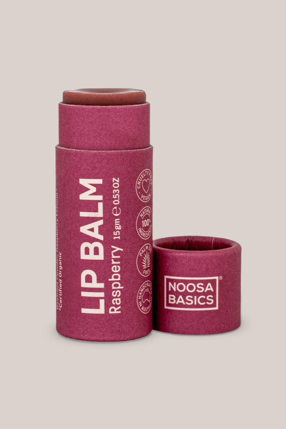Noosa Basics Organic Lip Balm Raspberry 15g