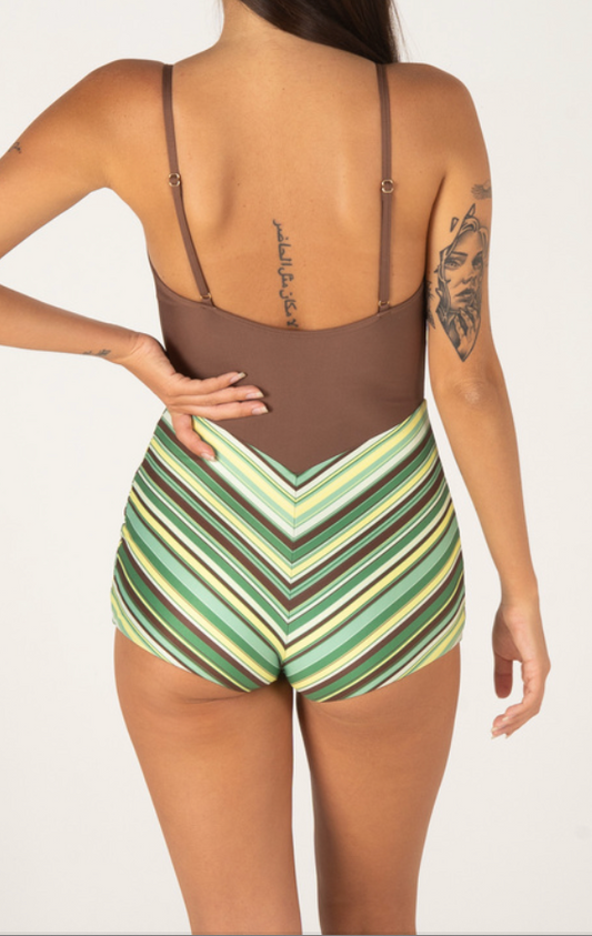 Inner Relm - HOLIDAY SURF SUIT | GREEN STRIPE