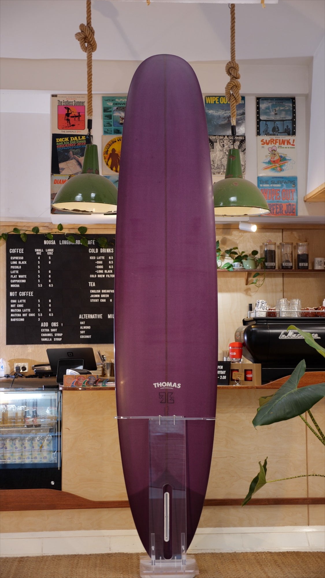 Thomas Surfboards 9'4 Keeper 2.0 Purple and Green