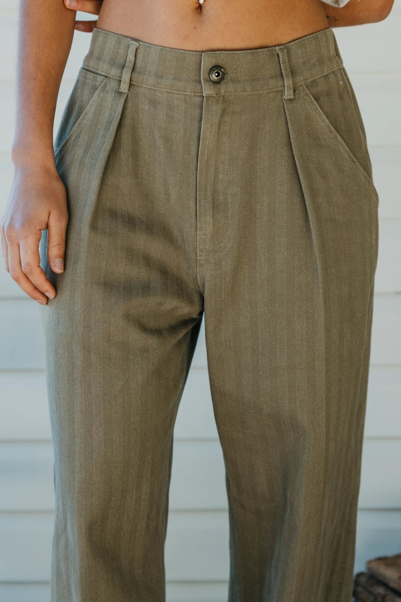 Ottway - Ben Roy - Baggy Pleated Washed Green