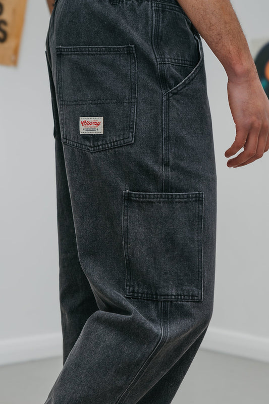 Ottway JMM Series - Black Washed Baggy Jeans