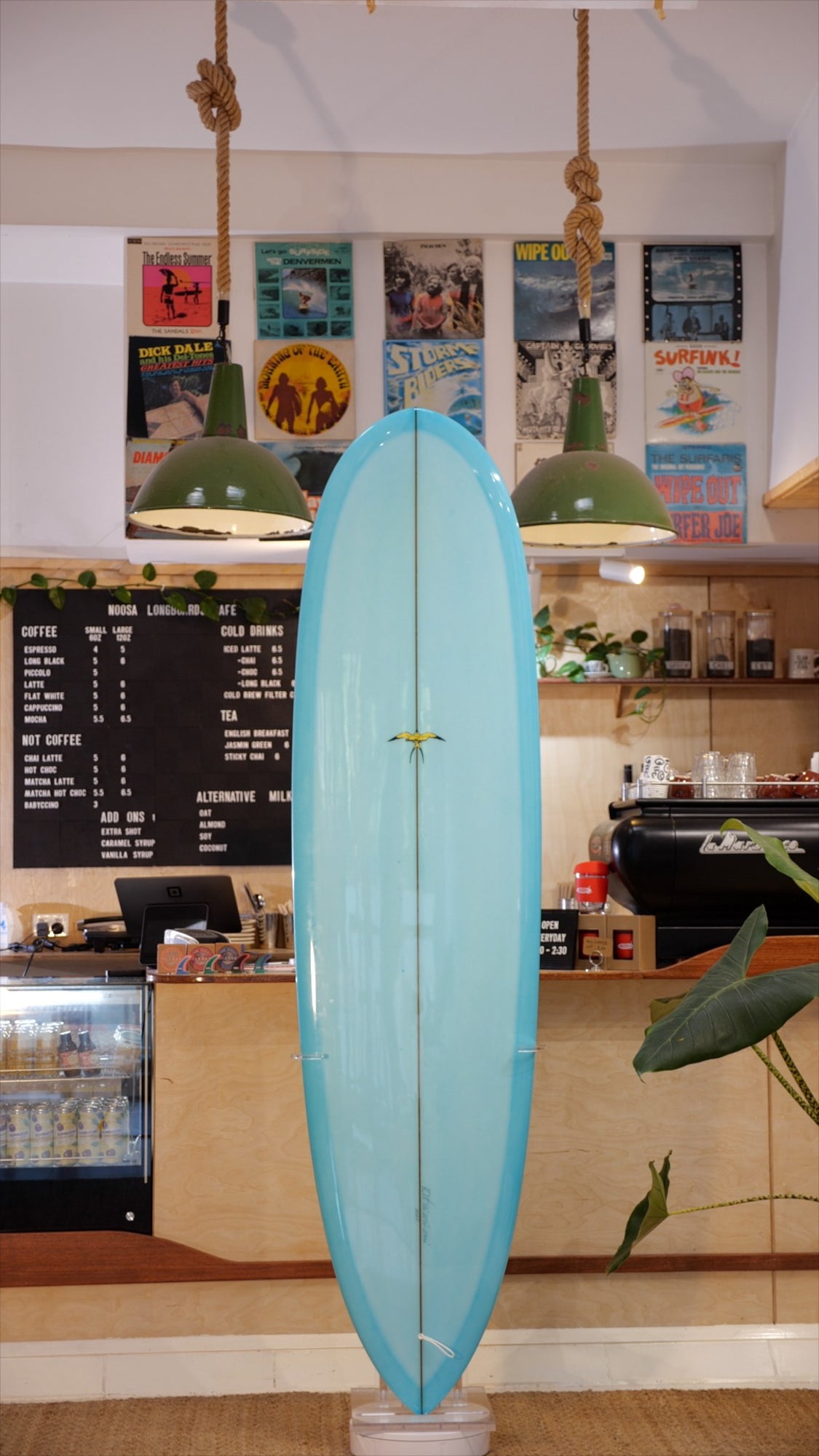 7'2" Donald Takayama Scorpion turquoise tint deck and bottom