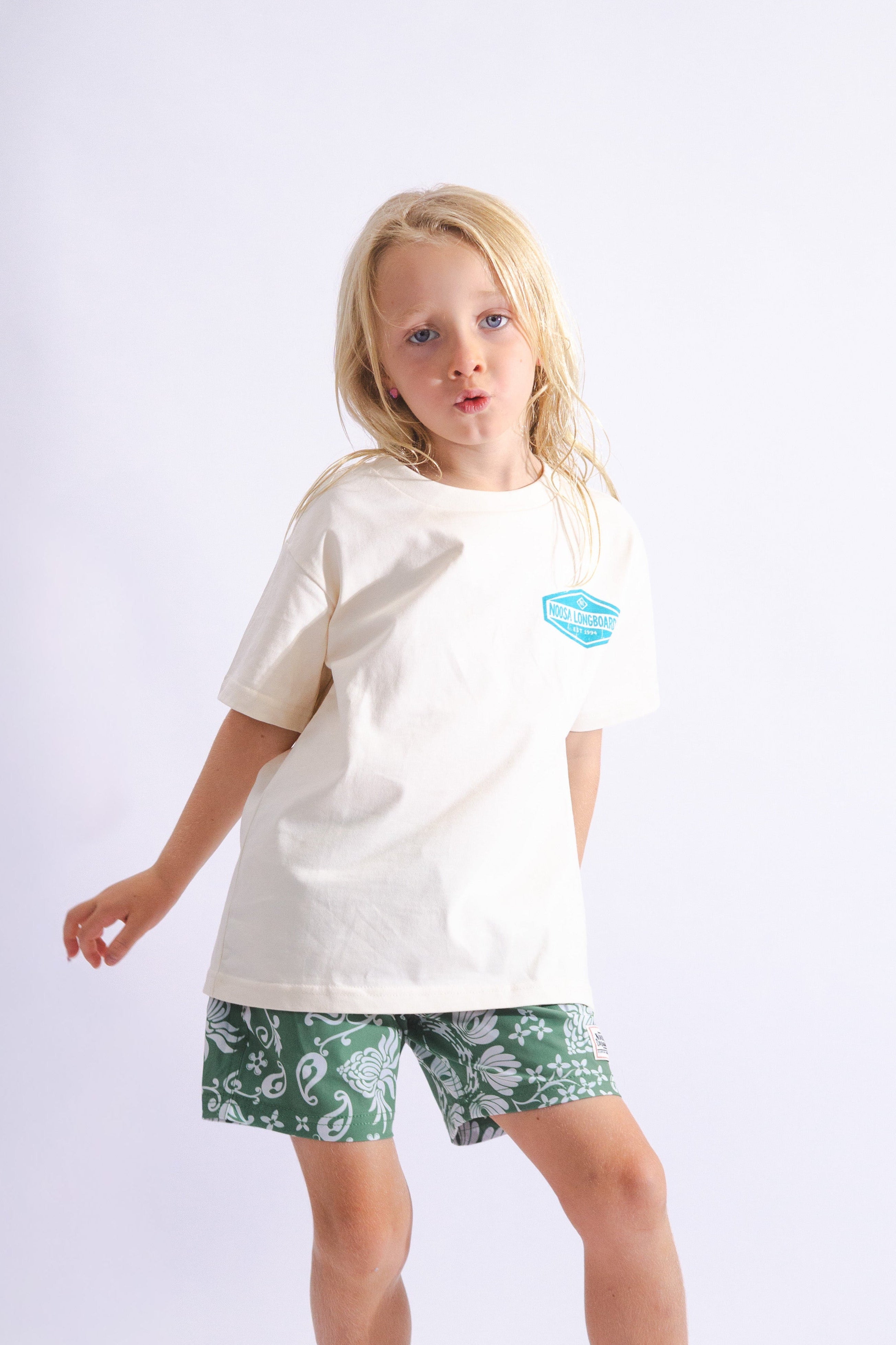 NL Vintage Hex Kids Tee – Cream