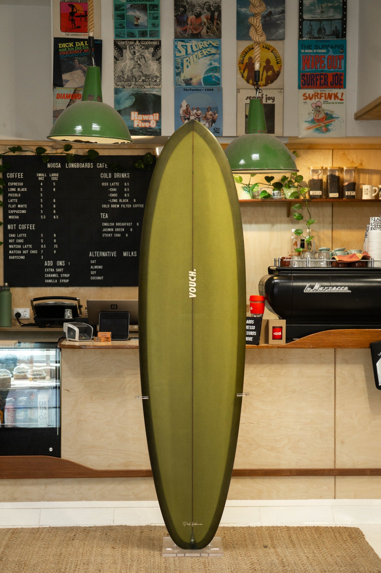 7'0" Vouch Nuevo olive tint deck and bottom