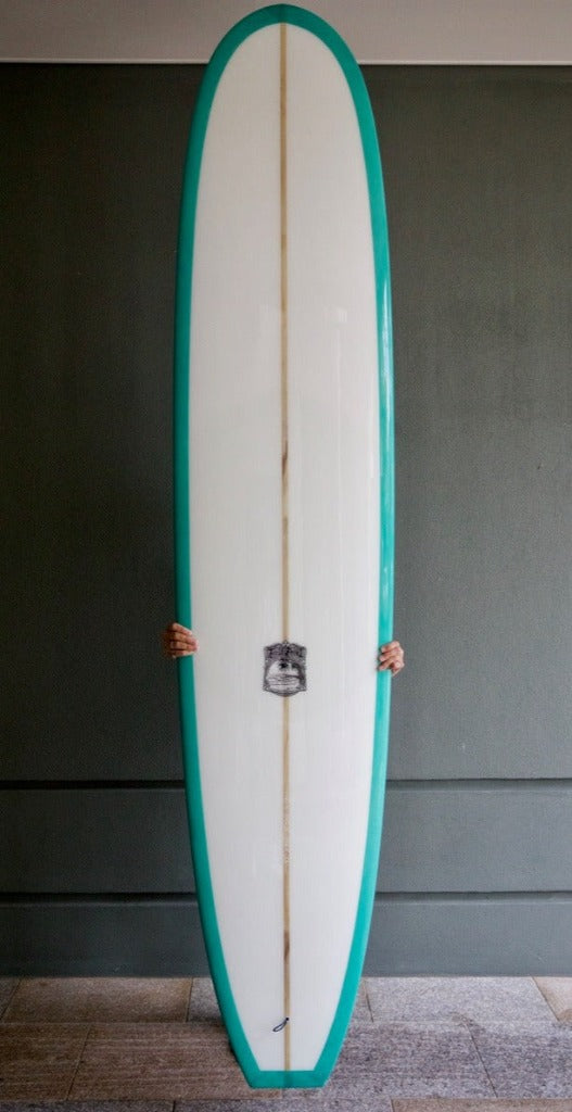 9'3 First Point Vintage Green Bottom and Rails Clear Deck Polish Finish
