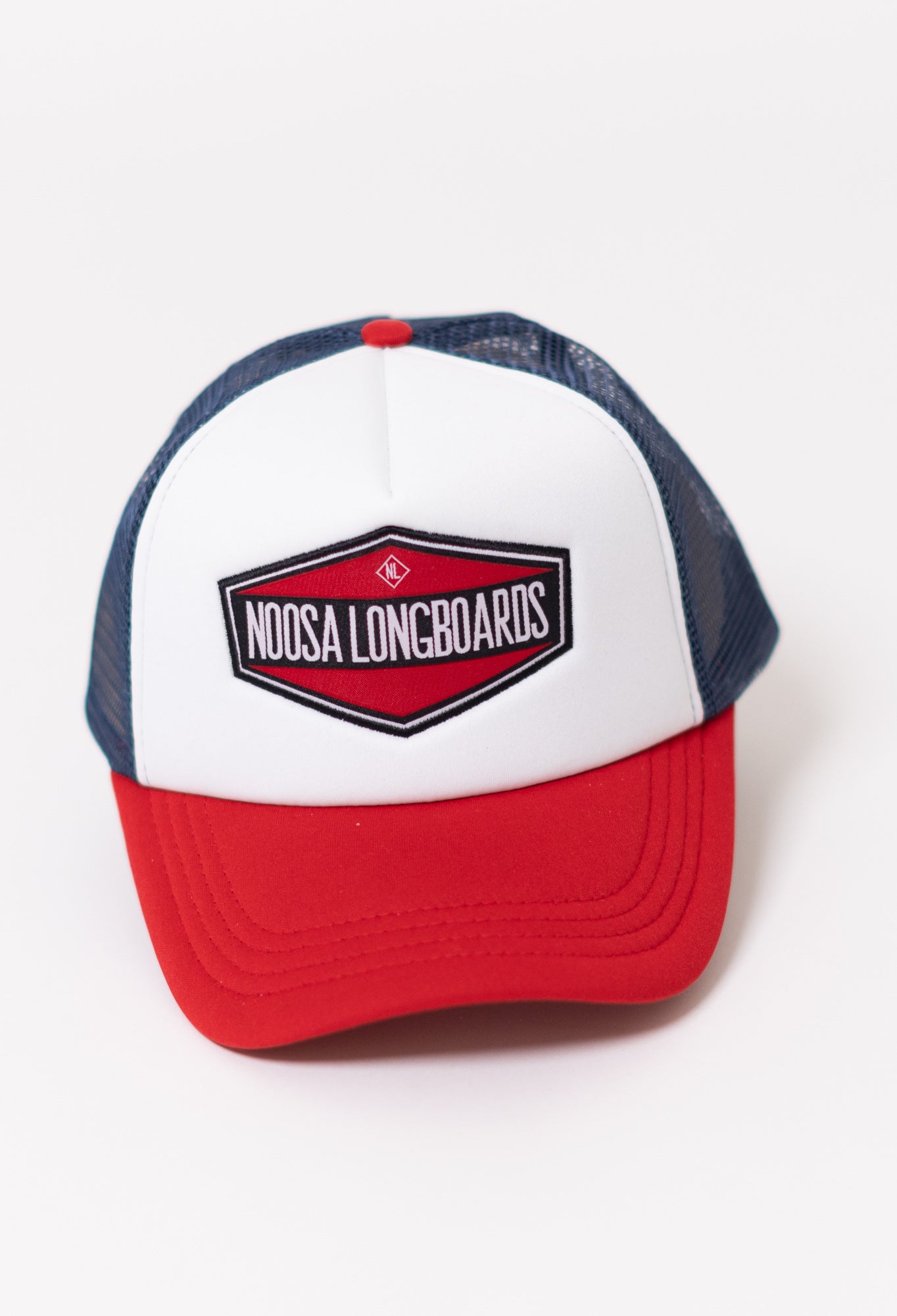 Kids Noosa Longboards Truckers Cap - Red, White, Blue