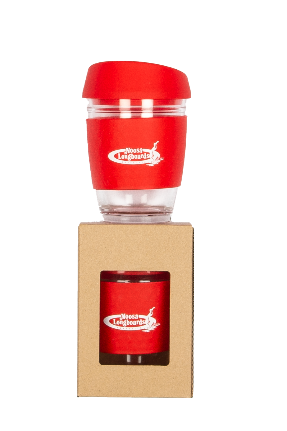 NL Glass Reusable Coffee Cup Red