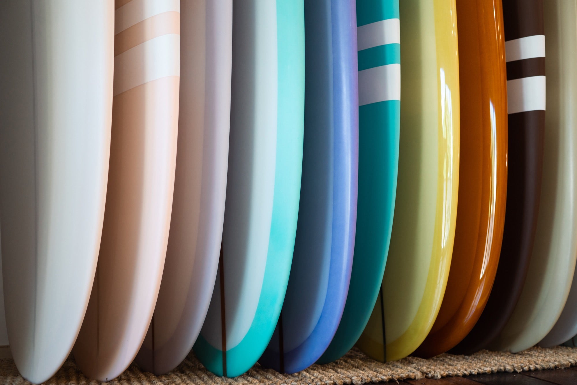 Surfboards in the Noosa Longboards board room