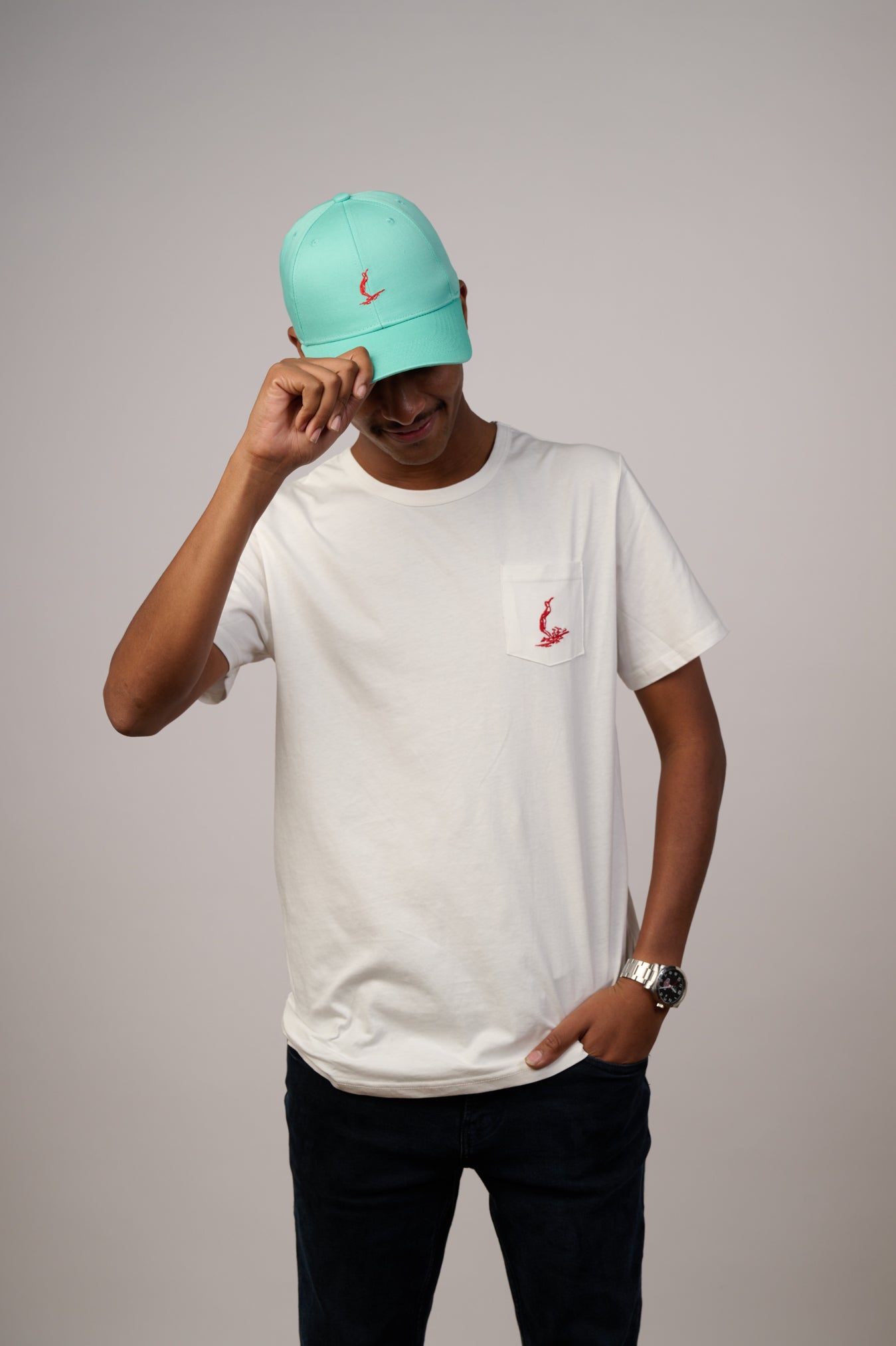 NL embroidered Logo Baseball Cap Pale Green