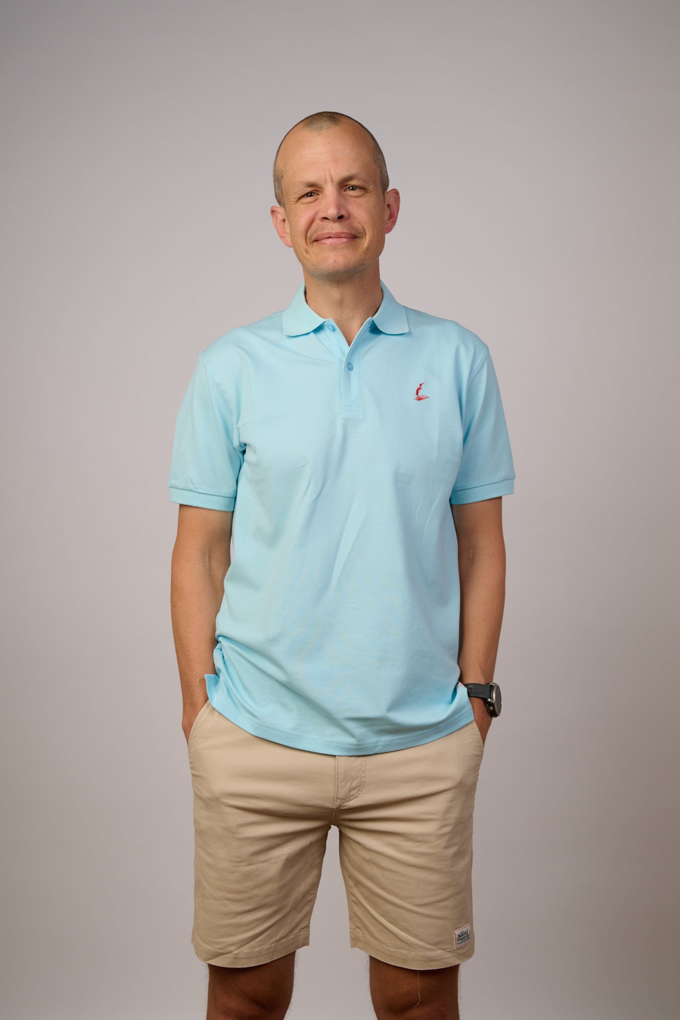 NL Embroidered Polo Light Blue
