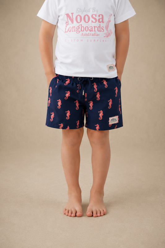 NL Kids Sea Horse Swim Shorts Navy