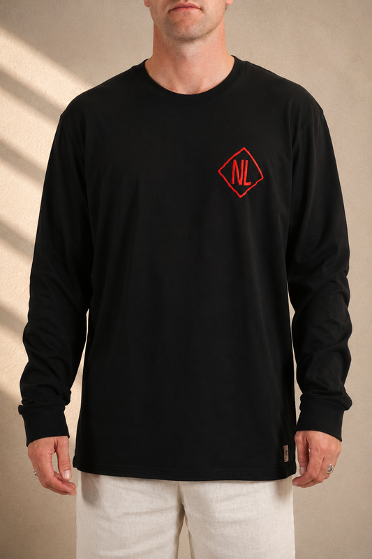 NL L/S Address Tee Black/Red