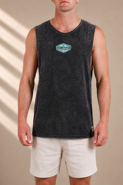 NL Vintage Hex Muscle Tee – Coal