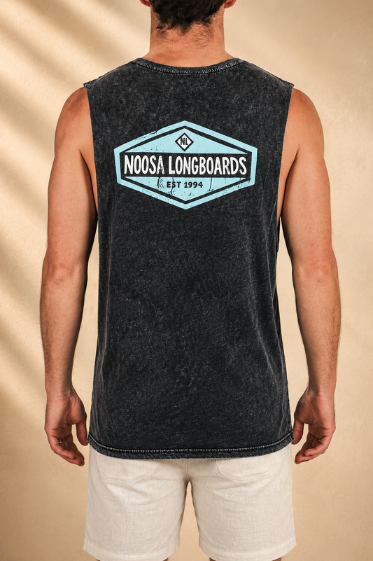 NL Vintage Hex Muscle Tee – Coal