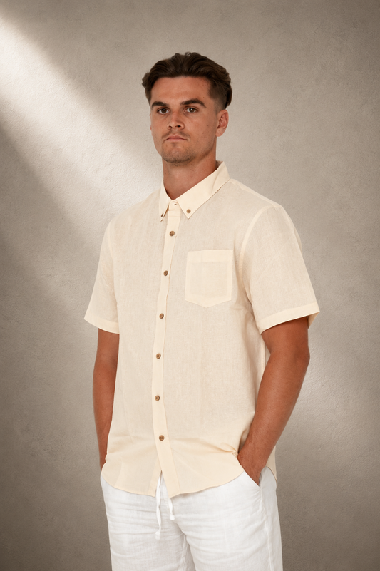 NL Hastings St Cream Button up Shirt