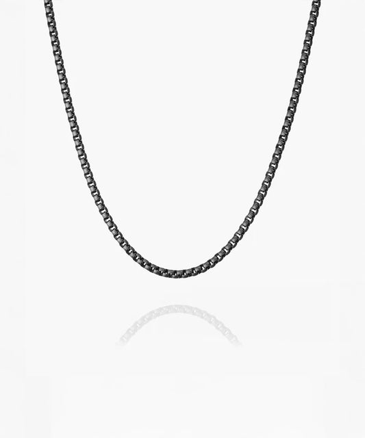 Pig & Hen Boxchain Necklace | Black