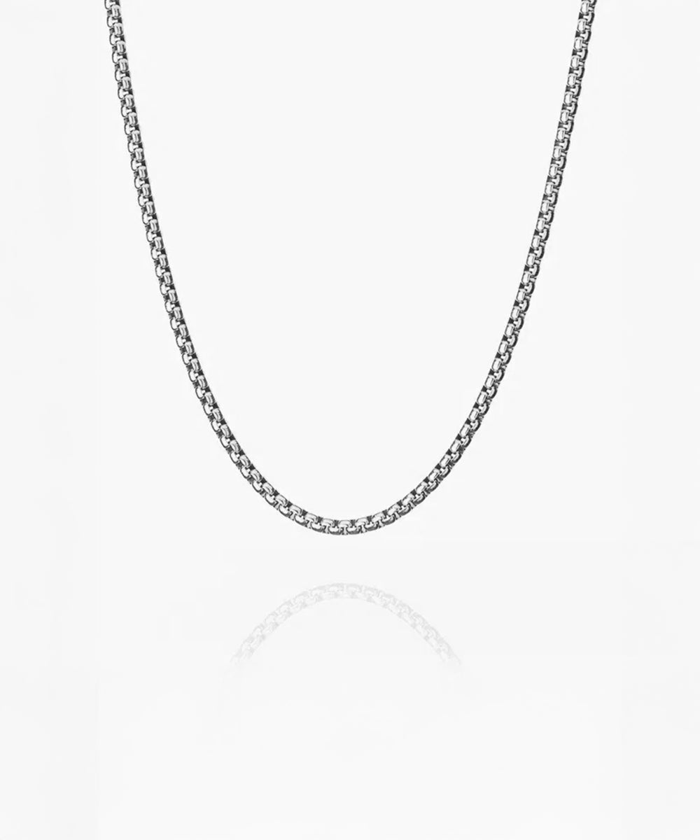 Pig & Hen Boxchain Necklace | Silver