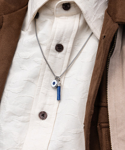 PH Brontide Eye Necklace - Lapis Lazuli Silver