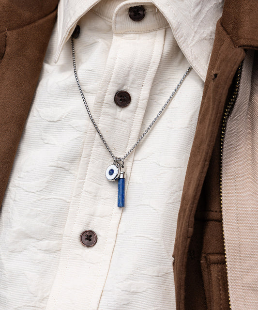PH Brontide Eye Necklace - Lapis Lazuli Silver