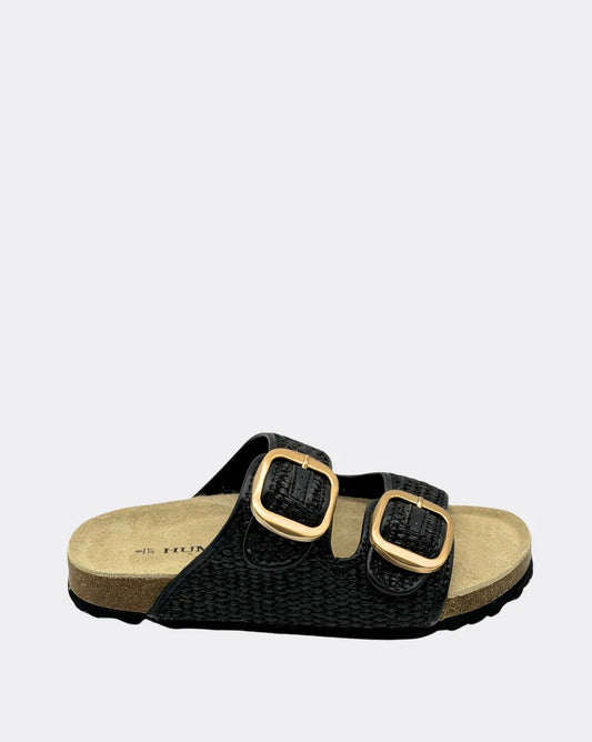Human Shoes Cammy Black Raffia