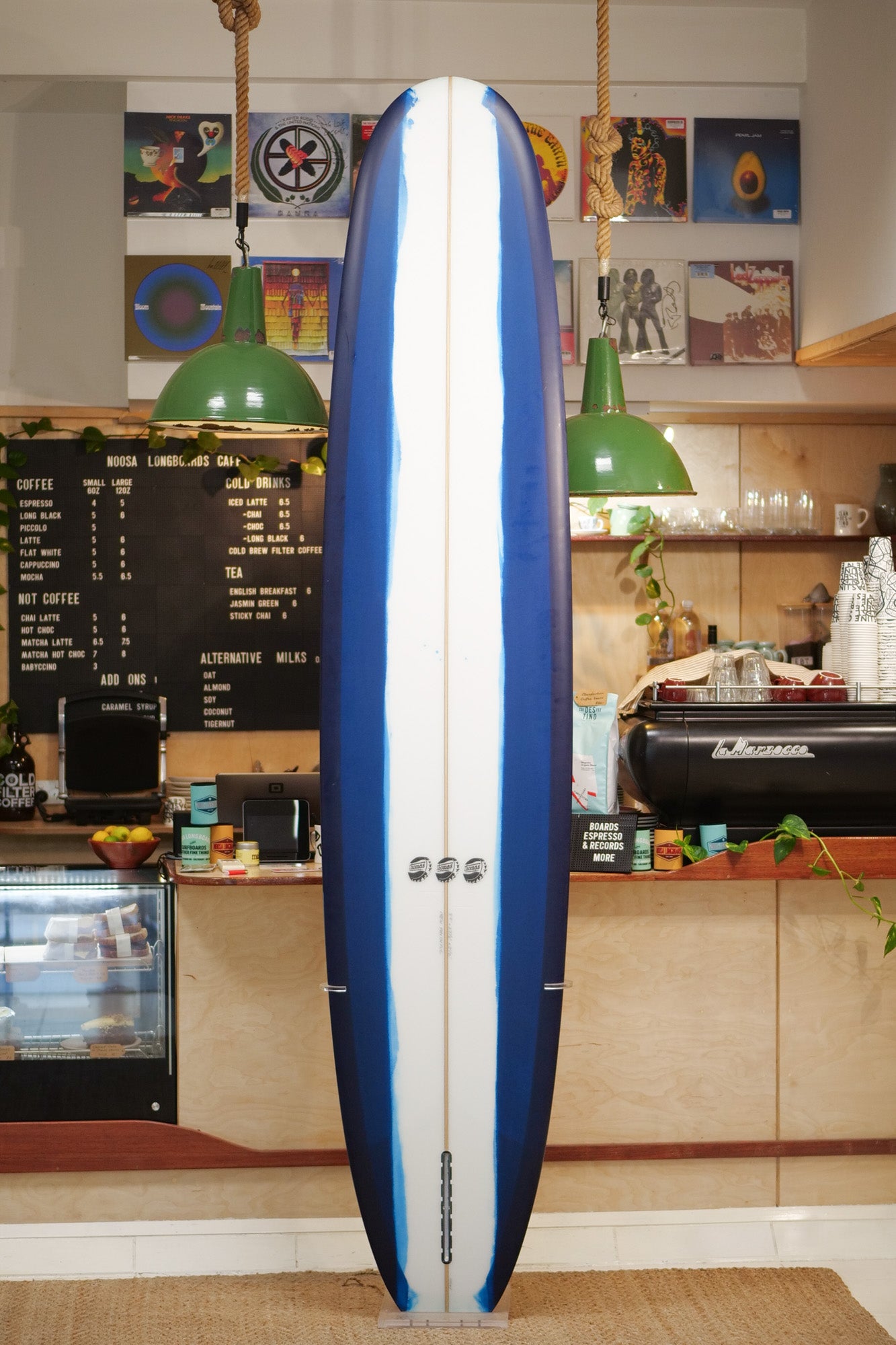 Thomas Surfboards 9'9 New Faithful Blue & White Panels – Noosa