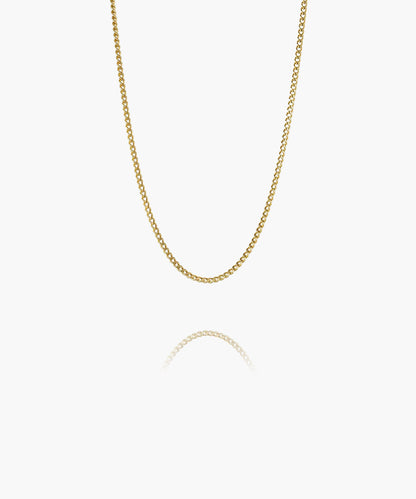 Pig & Hen Curb Chain Necklace Gold