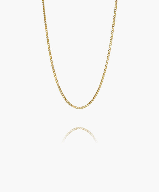 Pig & Hen Curb Chain Necklace Gold