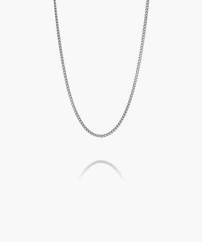 Pig & Hen Curb Chain Necklace Silver