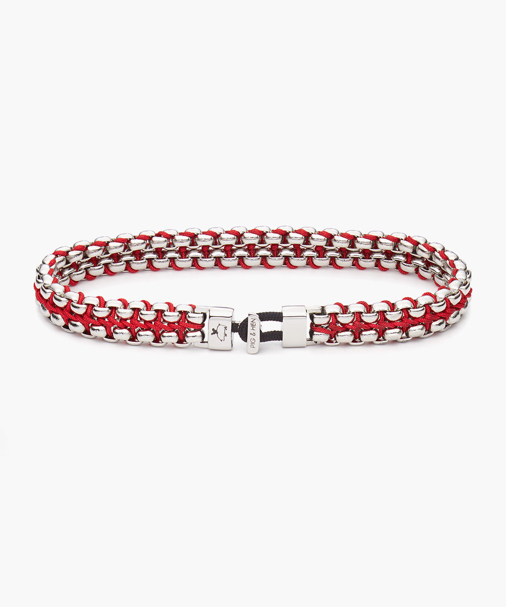 Pig & Hen Catena Venetian 7 mm Raspberry | Silver