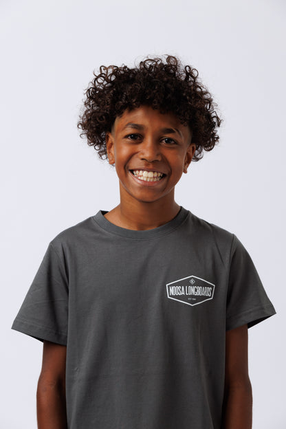 Kids Address Tee Charcoal/White