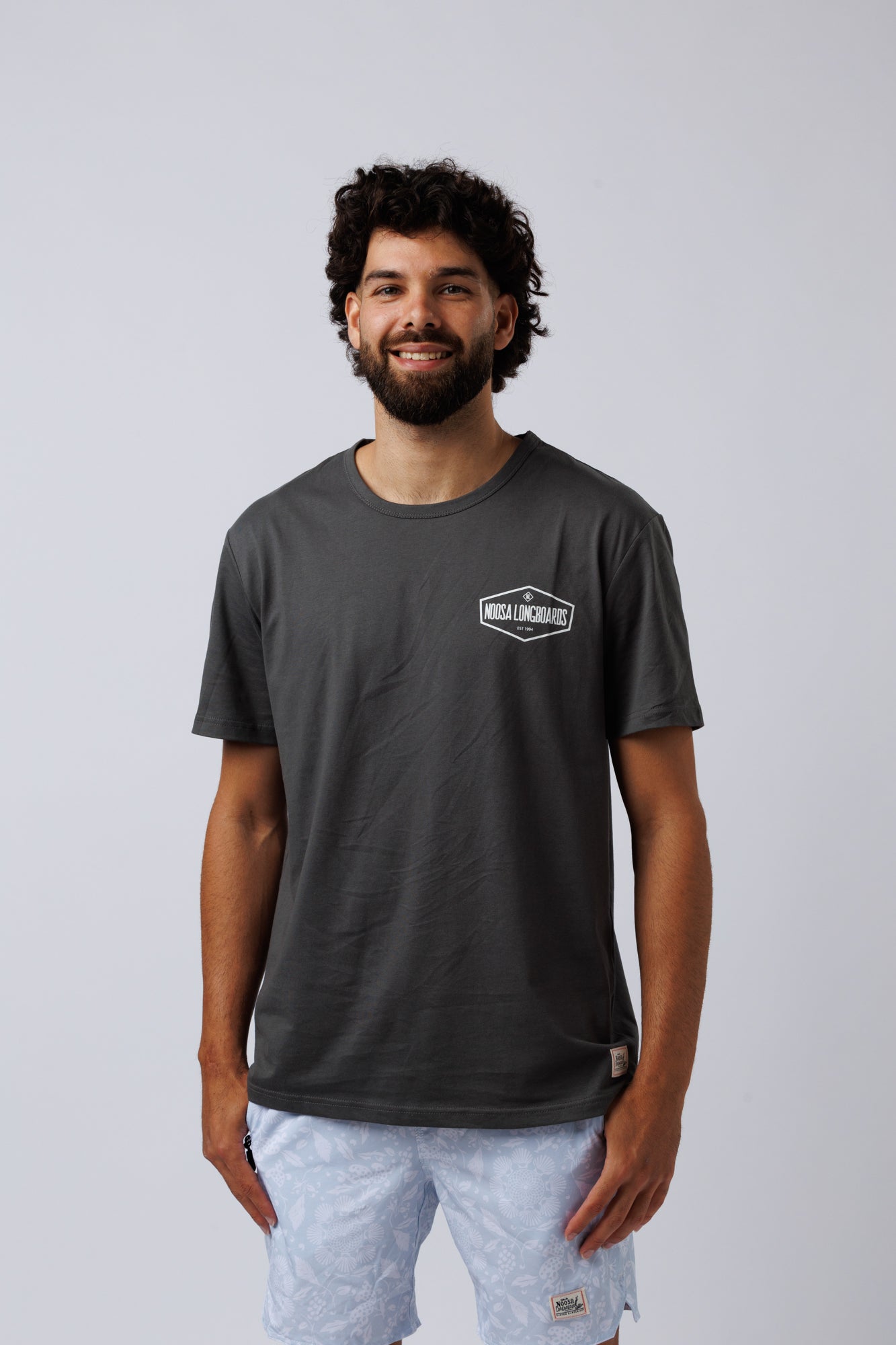 NL Address Tee Charcoal/White