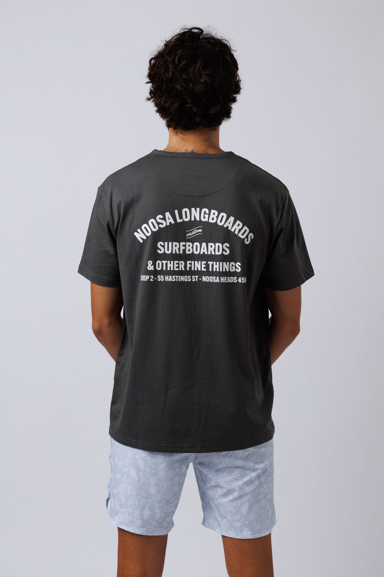 NL Address Tee Charcoal/White